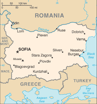 Mapa: Bulgaria