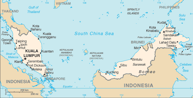 Mapa: Malasia