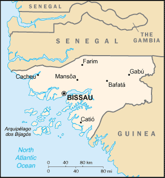 Mapa: Guinea-Bissau