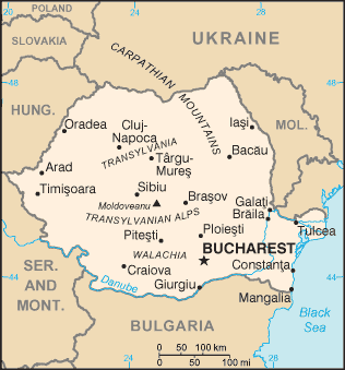 Mapa: Rumania