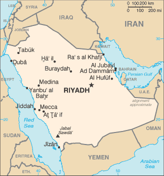 Mapa: Arabia Saudita