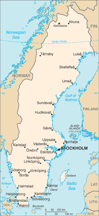 Mapa: Suecia