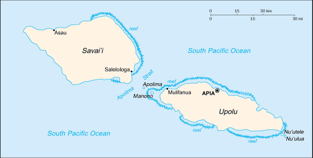 Mapa: Samoa